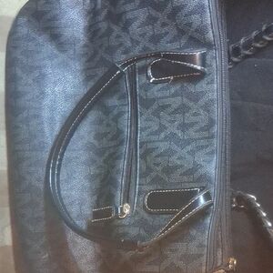 Elegant Black Patterned Men's Duffel Bag